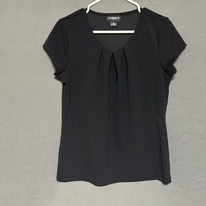 Liz Claiborne Women's Black Short Sleeve Top